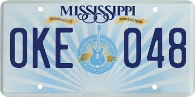 MS license plate OKE048