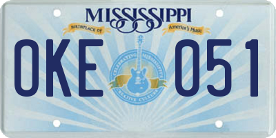 MS license plate OKE051