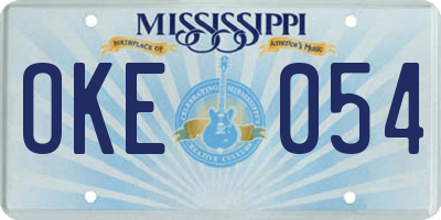 MS license plate OKE054