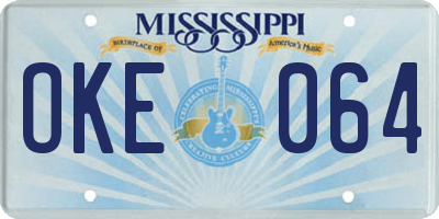 MS license plate OKE064