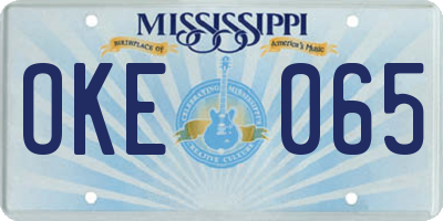 MS license plate OKE065
