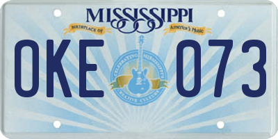 MS license plate OKE073