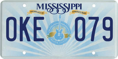 MS license plate OKE079