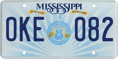 MS license plate OKE082