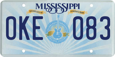 MS license plate OKE083