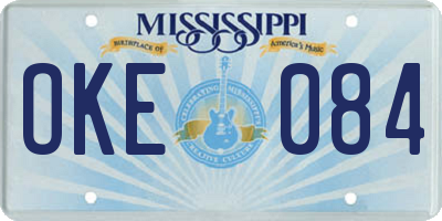 MS license plate OKE084