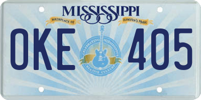 MS license plate OKE405