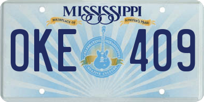 MS license plate OKE409
