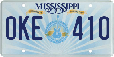 MS license plate OKE410