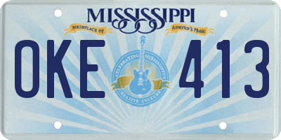 MS license plate OKE413