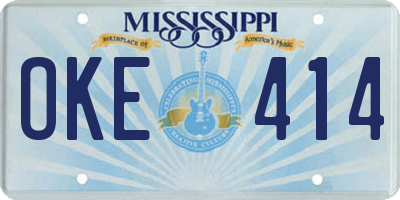 MS license plate OKE414