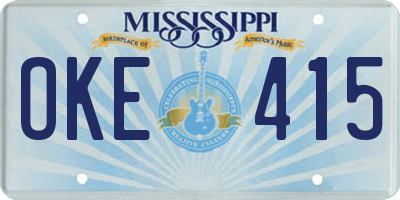 MS license plate OKE415