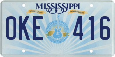 MS license plate OKE416