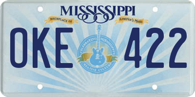 MS license plate OKE422