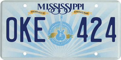 MS license plate OKE424
