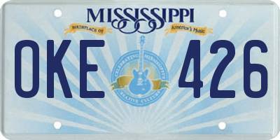 MS license plate OKE426