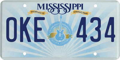 MS license plate OKE434