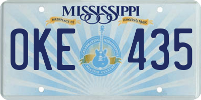 MS license plate OKE435