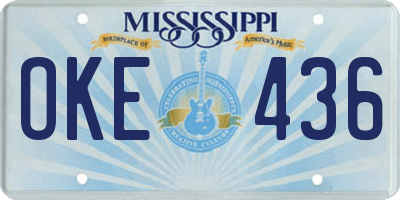 MS license plate OKE436