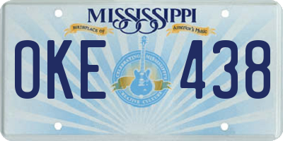MS license plate OKE438