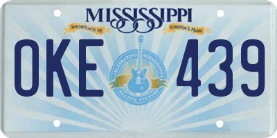 MS license plate OKE439