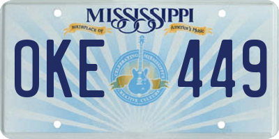 MS license plate OKE449