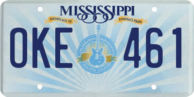 MS license plate OKE461