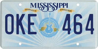 MS license plate OKE464