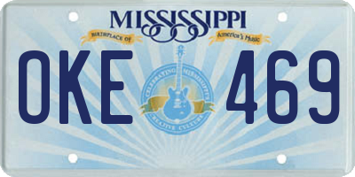MS license plate OKE469