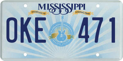 MS license plate OKE471