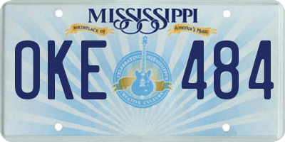 MS license plate OKE484