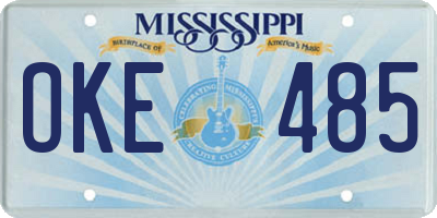 MS license plate OKE485