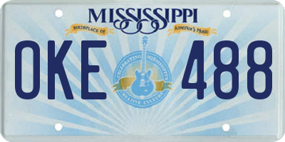 MS license plate OKE488