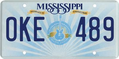 MS license plate OKE489