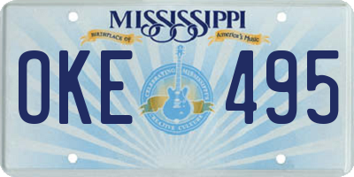 MS license plate OKE495