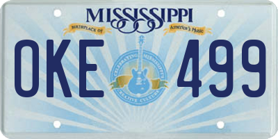 MS license plate OKE499