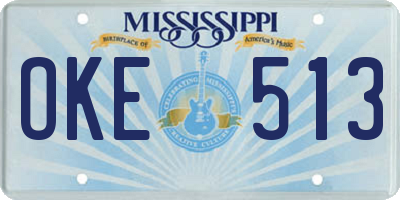 MS license plate OKE513