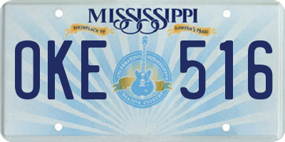 MS license plate OKE516