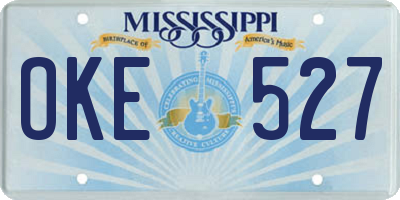 MS license plate OKE527