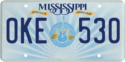 MS license plate OKE530