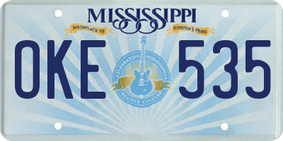 MS license plate OKE535