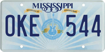 MS license plate OKE544