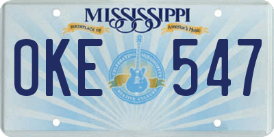 MS license plate OKE547