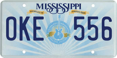 MS license plate OKE556