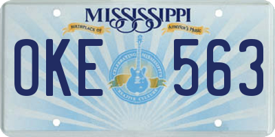 MS license plate OKE563