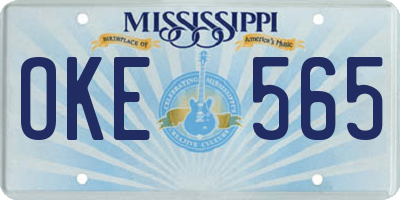 MS license plate OKE565