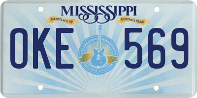 MS license plate OKE569