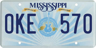 MS license plate OKE570