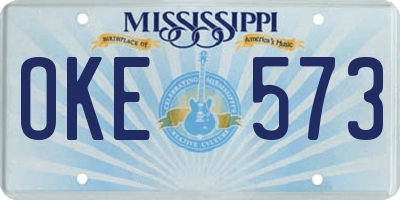 MS license plate OKE573