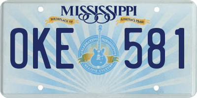 MS license plate OKE581